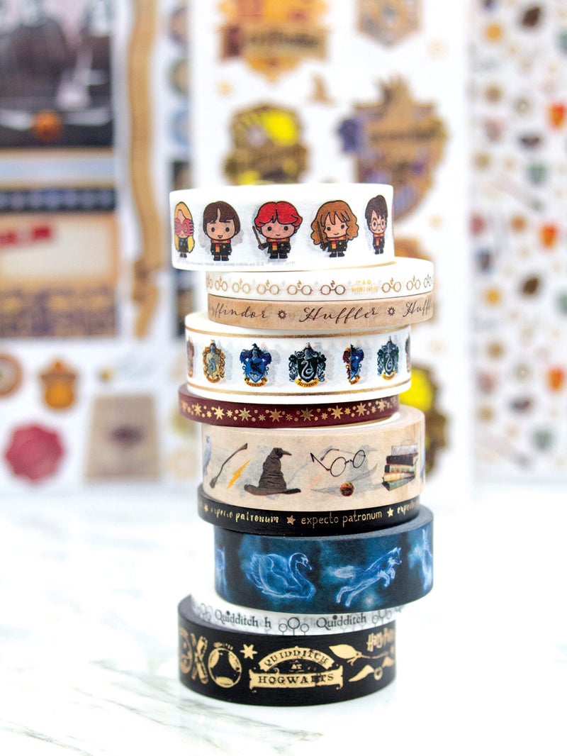 Paper House Productions Harry Potter Foil Accent 10 Piece Fan Favorites Washi Tape Pack with 5 15mm Rolls and 5 5mm Rolls - Image 1